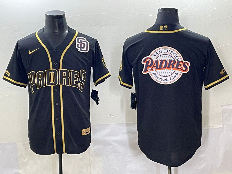 Men 2025 San Diego Padres Blank Black Throwback Nike MLB Jersey 002->san diego padres->MLB Jersey